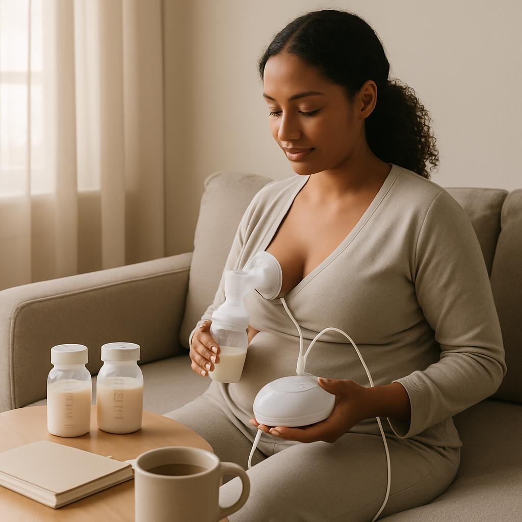 Breast pump and milk collection for breastfeeding support